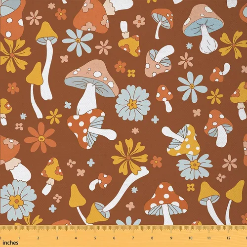 Miniatura 37 de The Yard - Tela floral vintage de copos de nieve de ciervo, oso de ciervo, para niños, adolescentes, estilo granja, animales salvajes, plantas Azul