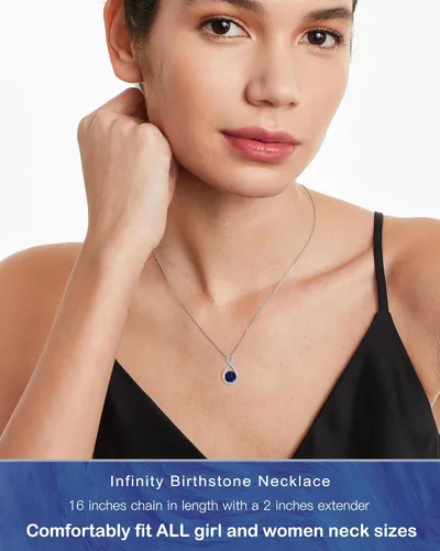 Miniatura 6 de MIDDLUX Collares de piedra natal genuina para mujeres y niñas, collar infinito, regalos de cumpleaños para ella, joyería para mujeres adolescentes