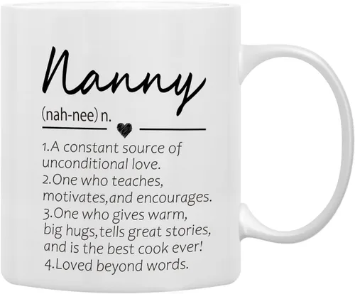 Miniatura 11 de QASHWEY Gigi Definition - Taza de café con texto en inglés "Grande", regalo de cumpleaños de la abuela y la madre, para nieta, nieto, taza