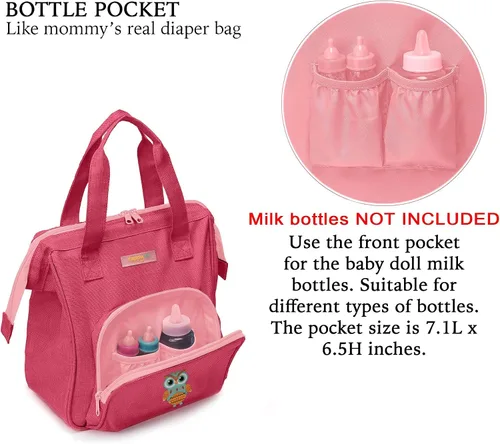 Miniatura 2 de HappyVk - Bolsa de pañales para muñecas y portabebés para niños.