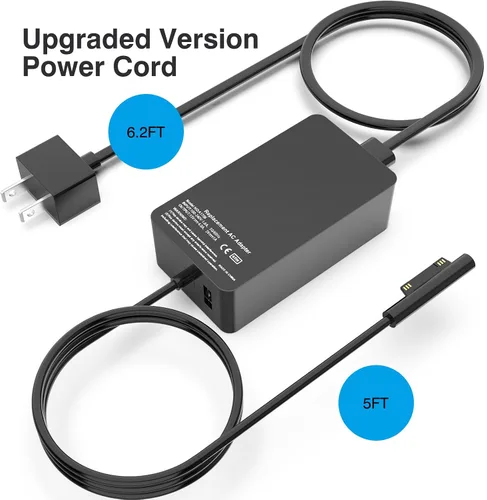 Miniatura 4 de [Versión mejorada] Cargador Surface Pro de 65 W para Surface Pro 3/4/5/6/7/8/9/X, compatible con Microsoft Surface Book Laptop/tablet, funciona