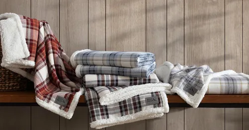 Miniatura 5 de Eddie Bauer - Manta, ropa de cama reversible de sherpa y forro polar cepillado súper suave, mantas de arrullo para sofá, ideal para descansar