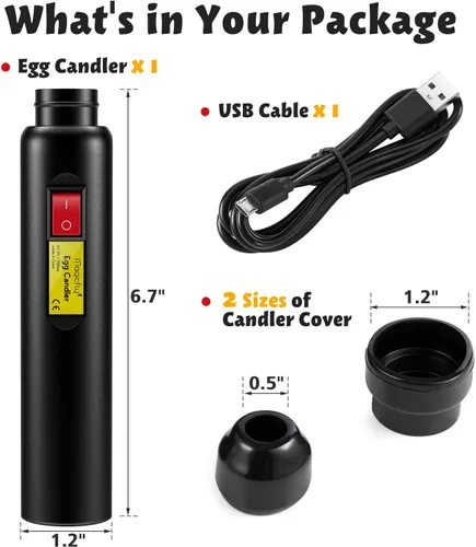 Miniatura 2 de Magicfly Probador de huevos recargable con luz LED fría brillante para monitorear el desarrollo de huevos, lámpara de candelabro LED