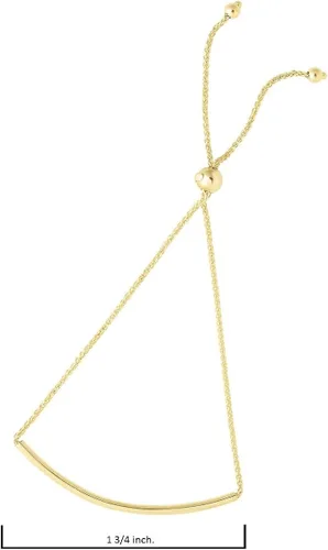 Miniatura 3 de Brazalete tipo bolo con barra rosa Amanda en oro de 14 k ajustable