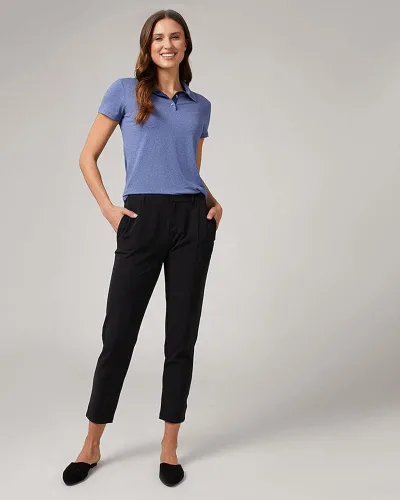 Miniatura 2 de 32 DEGREES Polo ajustado para mujer, absorbe la humedad, elástico en 4 direcciones, ajuste de forma, golf, tenis