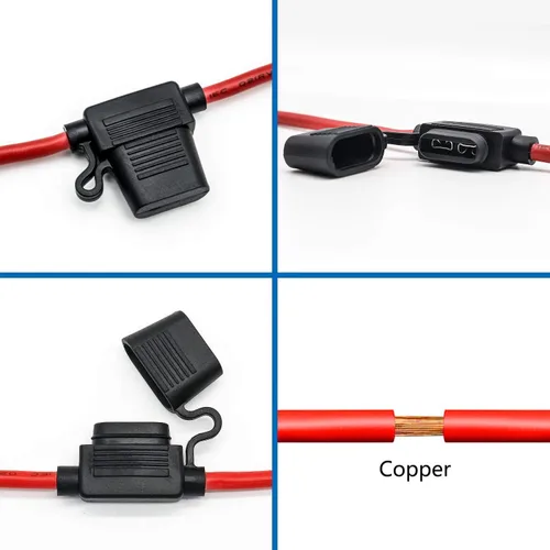 Miniatura 4 de Paquete de 10 portafusibles en línea de 14 AWG - Portafusibles en línea de 12V-DC ATC/ATO de calibre 14 para fusible de cuchilla de 15A