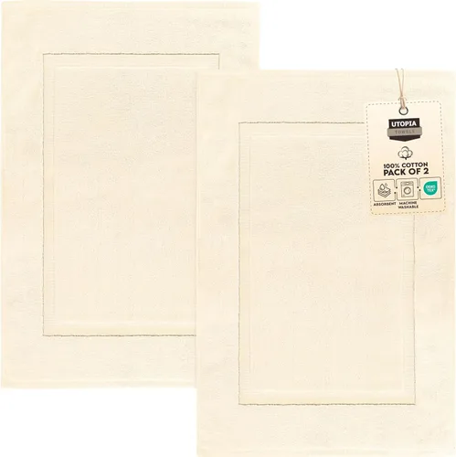 Miniatura 13 de Utopia Towels Alfombra de algodón con banda, tapetes de baño, no es una alfombra de baño, 21 por 34 pulgadas / 53.34 x 86.36 cm, 100% algodón hilado