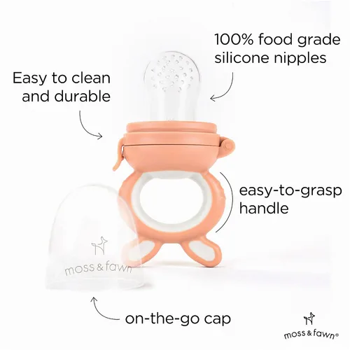 Miniatura 4 de Moss and Fawn Alimentador de Exploración – Paleta de leche materna congelada de silicona calmante y juguete de dentición de alimentos para bebés