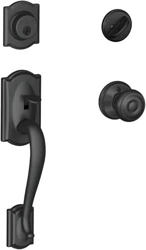 Miniatura 39 de Schlage F60 V CAM 716 ACC - Juego de manijas para puerta de entrada con manija Accent, diseño Camelot, cerradura de entrada con llave de lado único