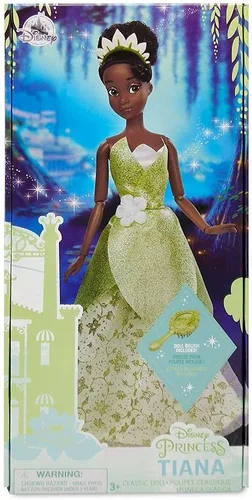 Miniatura 9 de Disney Store Muñeca Clásica Oficial de Princesa Disney (Tiana de La Princesa y el Sapo), 11 Pulgadas, incluye Cepillo con Detalles Moldeados