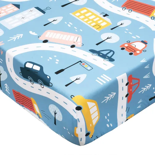 Cloele Sábana Ajustable para Cuna - Sábana de Guardería para Bebé 100% Poliéster Paquete de 1 Sábana Cómoda para Colchones Estándar de Cuna y Niños