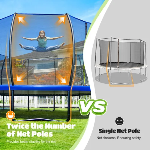 Miniatura 5 de ORCC Trampolín para niños, capacidad de peso de 1200 libras, trampolín al aire libre 16, 15, 14, 12, 10, 8 pies, trampolines para niños y adultos