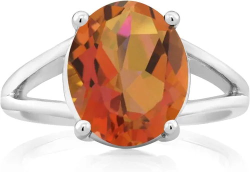 Miniatura 73 de Gem Stone King Anillo solitario con piedra preciosa de 3.00-7.00 quilates Plata de ley 925 Ovalado de 0.47 x 0.49 pulgadas Anillo