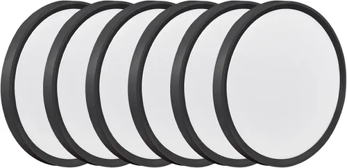 Miniatura 10 de 4PK - Lámpara LED de techo empotrada de 9 pulgadas, 18 W, 1860 lm, 3000 K/4000 K/6000 K CCT seleccionable, panel plano redondo de bajo perfil
