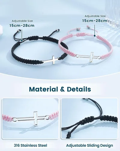 Miniatura 6 de VU100 Pulseras a juego para parejas Pulseras Regalos para novia novio Regalos de relación a larga distancia Pulseras a juego Regalo para aniversario