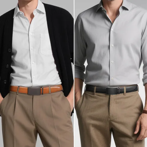 Miniatura 3 de Zitahli Cinturón para hombre, paquete de 2 unidades, diseño de cinturón de cuero para trabajo, negocios y pantalones de golf casuales, accesorios