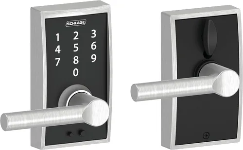 Miniatura 29 de Schlage - Cerradura táctil Camelot con picaporte Accent, cerradura de entrada electrónica sin llave (bronce envejecido, FE695 CAM 716 ACC)