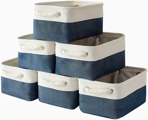 Miniatura 89 de TheWarmHome Contenedores de almacenamiento para estantes, tamaño mediano, 3 unidades, 13.8 pulgadas de largo x 9.8 pulgadas de ancho x 6.7 pulgadas