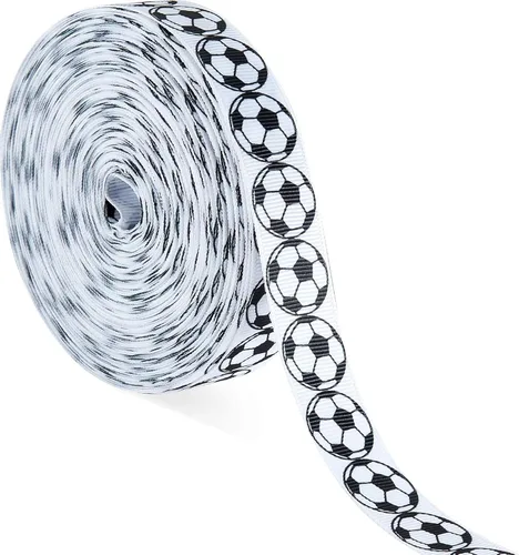 Boao 1 cinta de fútbol de 25 yardas, diseño deportivo de grogrén, patrón de fútbol con cable para envoltura de paquetes de regalo, diseño floral,