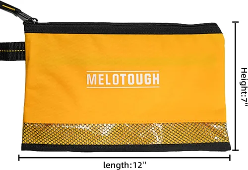 Miniatura 3 de Melo Tough - Bolsa de herramientas pequeña con cremallera, bolsa organizadora de almacenamiento duradera, paquete de 2 unidades (negro y amarillo)