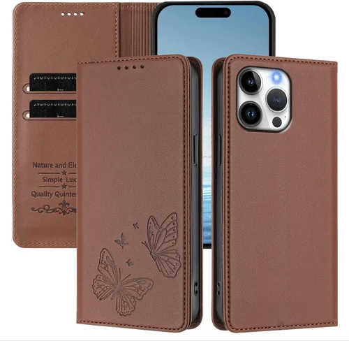 Miniatura 84 de Butterfly Embossed Leather Wallet Flip Case for Motorola Moto E22i 4G, Magnetic Closure, RFID Blocking Cover, Card Holder Black.