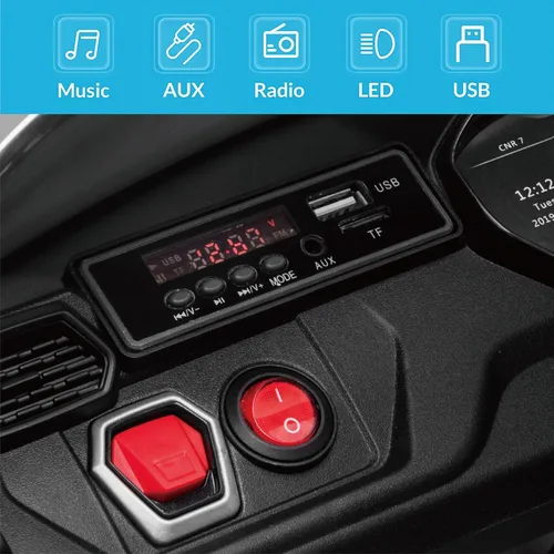 Miniatura 4 de Kidzone Auto de Paseo 12V Lamborghini Urus Vehículo Eléctrico de Juguete para Niños con Control Remoto para Padres, Bocina, Radio, Puerto, AUX