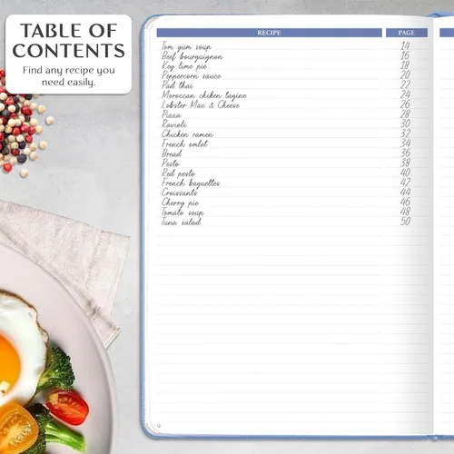 Miniatura 4 de Libro de recetas Legend – Libro de cocina familiar en blanco para escribir en tus propias recetas – Diario de cocina vacío – Cuaderno de cocina