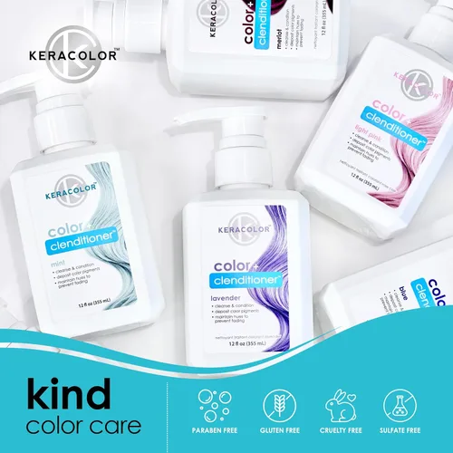 Miniatura 8 de Keracolor Color + Clenditioner 3-in-1 Color-Depositing Conditioner, Gently Cleanses & Conditions, Semi-Permanent Hair Color, 23 Shades, 12 Fl Oz