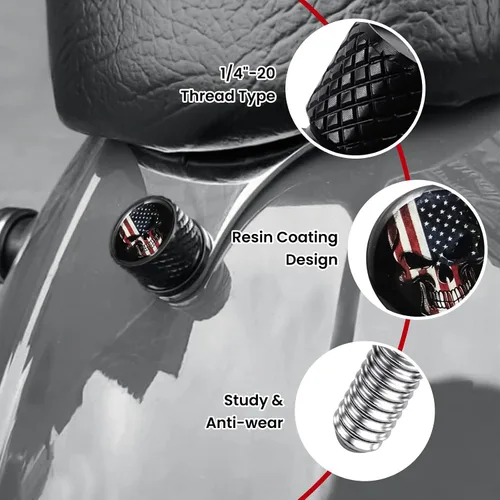 Miniatura 4 de Tornillo de perno de asiento de guardabarros moleteado inoxidable de 1/4 "-20 roscas compatible con Harley Sportster Dyna Softail Touring CVO Negro