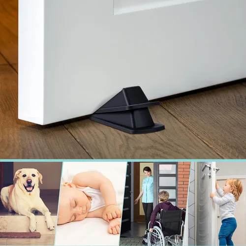 Miniatura 7 de Frienda 18 topes de puerta a granel para parte inferior de la puerta de goma con cuña de altura de hasta 1.2 pulgadas, tope de puerta resistente a