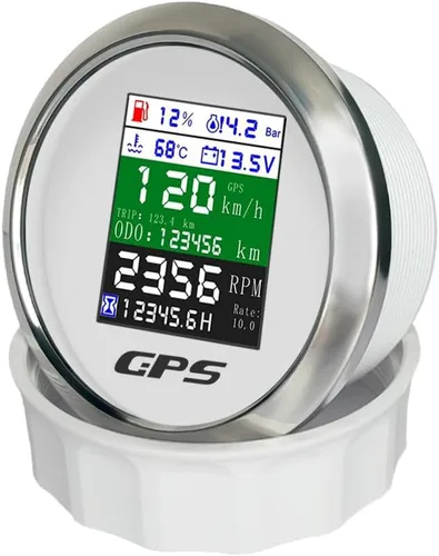 Miniatura 3 de ELING Velocímetro GPS ajustable multifuncional 6 en 1, tacómetro, voltímetro, presión de aceite, nivel de combustible, medidor de temperatura del WS