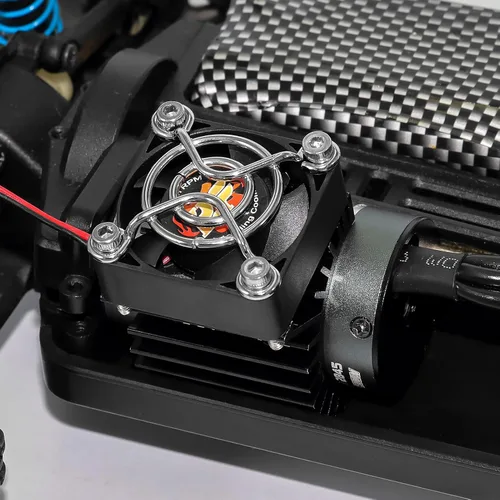 Miniatura 6 de Disipador de calor de motor RC con ventilador de enfriamiento de 5 V, apto para 370 380 390 2838 2858 2845 disipador de calor de motor sin Negro