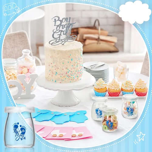 Miniatura 6 de Tanlade 1 pieza de recuerdos de baby shower para invitados, mini botellas de leche de vidrio con tapas, regalos de fiesta de baby shower