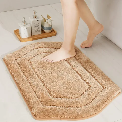 Miniatura 57 de COSY HOMEER Alfombras de Baño Extra Gruesas para Baño - Juegos de Alfombras Antideslizantes de Lino de Baño Suave Felpa 100% Poliéster Fuerte Sala