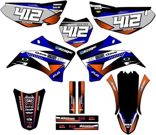 Miniatura 7 de TTR 125 SURGE 2008-2025 Kit de base gráfica Senge negro compatible con Yamaha