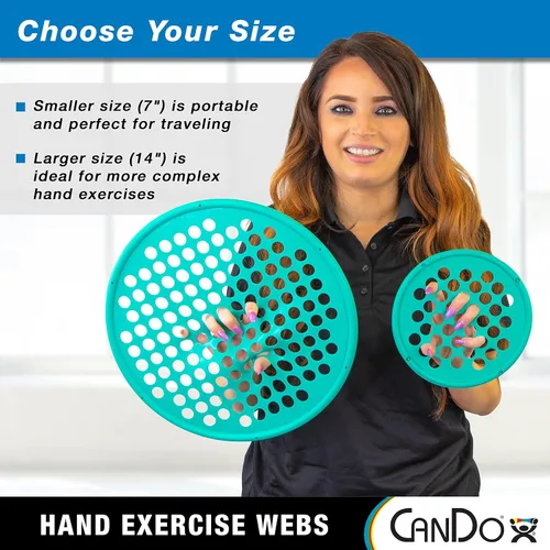 Miniatura 2 de CanDo Webs de ejercicio de mano para fisioterapia, fortalecimiento de agarre y entrenamientos de resistencia de manos, dedos, muñeca, tamaño Verde