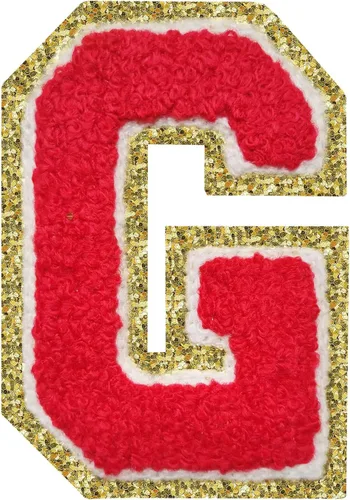 Miniatura 155 de Parches de letras termo-adhesivas de felpilla para chaquetas, parches de letras universitarias con brillantina para planchar en la letra azul A