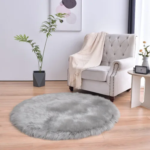 Miniatura 12 de duduta - Alfombra de pelo de oveja sintética verde esmeralda de 2 x 3 pies, alfombra esponjosa lavable para cabecera de cama pequeña, dormitorio