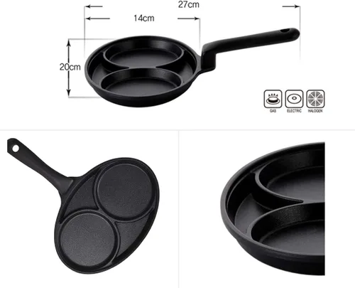 Miniatura 3 de Sartén para huevos con revestimiento antiadherente de 2 espacios