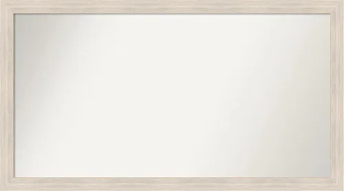 Miniatura 283 de Amanti Art Espejo de baño blanco para sobre el fregadero, 30 x 35 pulgadas, espejo de tocador rectangular estrecho de Eva de oro blanco, marco