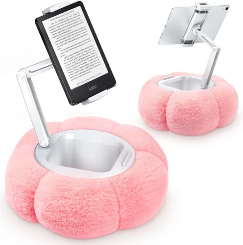 Miniatura 14 de CreaDream - Soporte de almohada en forma de calabaza para tableta, Kindle, iPad, soporte ajustable para teléfono con almohada para regazo y cama