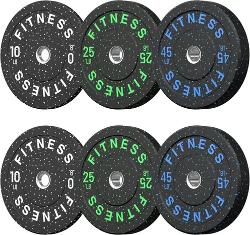 HANDBODE Placas de Parachoques de 2 Pulgadas de Alto Rebote, Juego de Placas de Peso Olímpico 45/100/160/190/260/300lb, Juego de Placas de Peso de