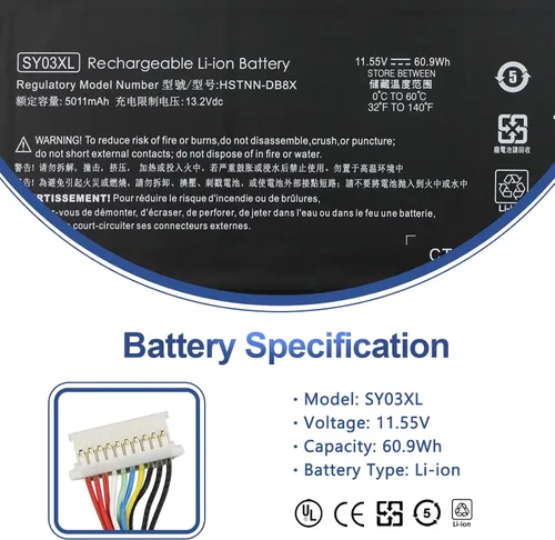 Miniatura 2 de ANTIEE SY03XL - Batería para portátil HP Chromebook X360 14 G1 14-DA 14-DA0011DX 14-DA0500ND 14-DA0021NR Chromebook 15-DE 15-DE0010NR 15-DE0021CL