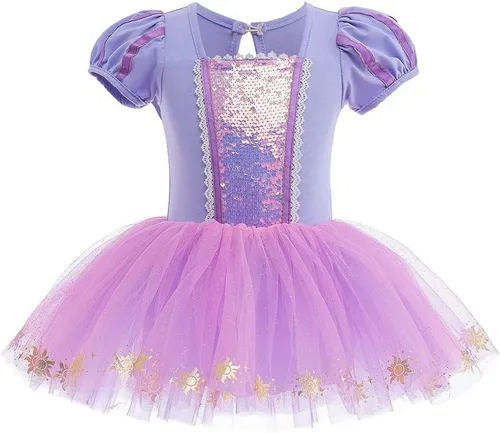 Miniatura 23 de MYRISAM - Maillots de princesa para niñas, tutú de ballet, vestido de bailarina con falda, para cumpleaños, fiesta elegante, disfraces de Halloween