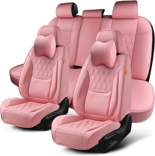 Miniatura 12 de Juego de fundas para asientos de automóvil delanteros, fundas de cuero transpirable para asientos delanteros de automóviles con reposacabezas, funda