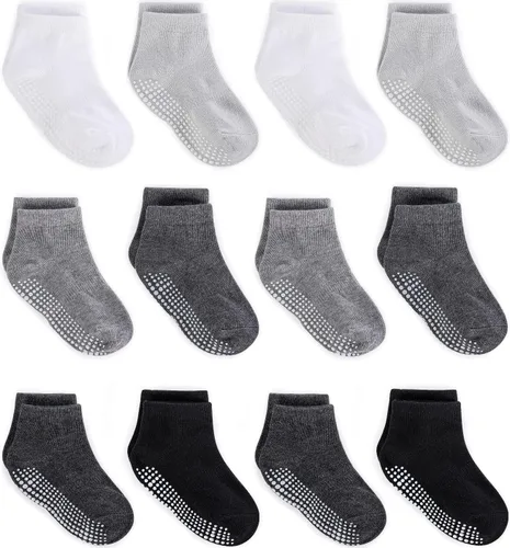 Miniatura 13 de ZAPLES Calcetines tobilleros antideslizantes para bebés con agarre antideslizante para niños y niñas, corte bajo para bebés y niños pequeños