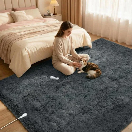 GarveeHome Alfombra térmica inalámbrica de 5 x 7 pies, alfombra eléctrica para juegos con 6 niveles de calor y apagado automático de 10 horas,