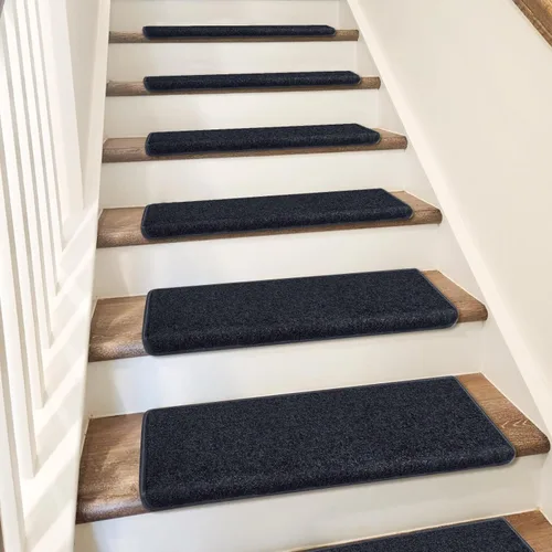 Miniatura 4 de PURE ERA Bullnose - Juego de peldaños de alfombra para escaleras sin cinta, antideslizantes, protectores de escaleras para interiores, alfombras