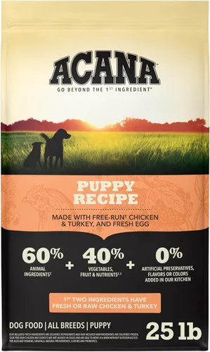 ACANA - Comida seca para perros sin grano, receta para cachorros, bolsa de 25 libras