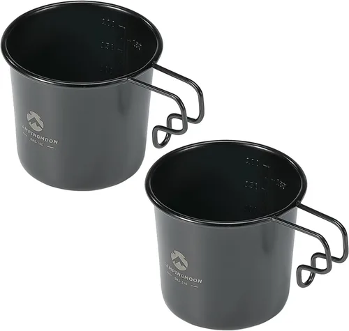 CAMPINGMOON 7oz pequeño acero inoxidable taza w mango 7.1 fl oz camping senderismo al aire libre BKS-190-2P